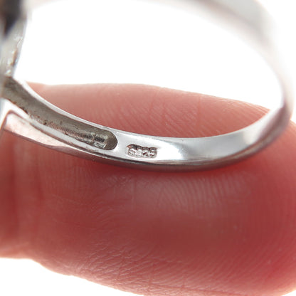 925 Sterling Silver Real Amethyst & C Z Ring Size 6.75