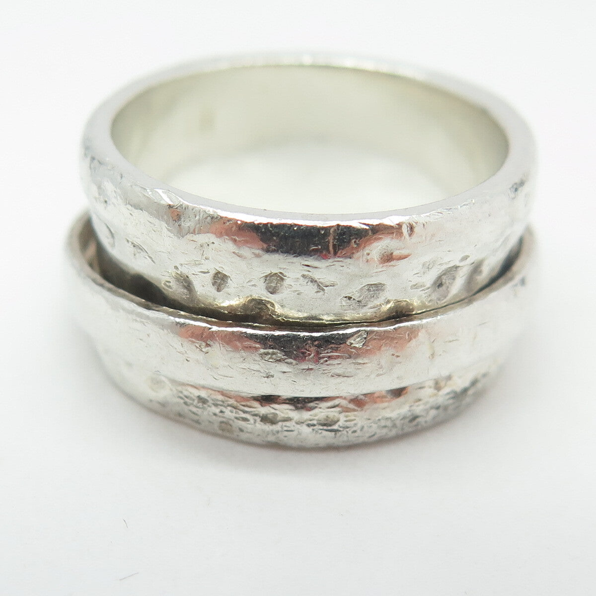 SILPADA 925 Sterling Silver Hammered Rotating Band Ring Size 8.5