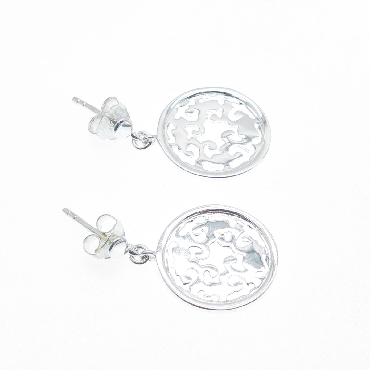 MWS Mark Wasserman Samara 925 Sterling Silver Vintage Ornate Dangle Earrings