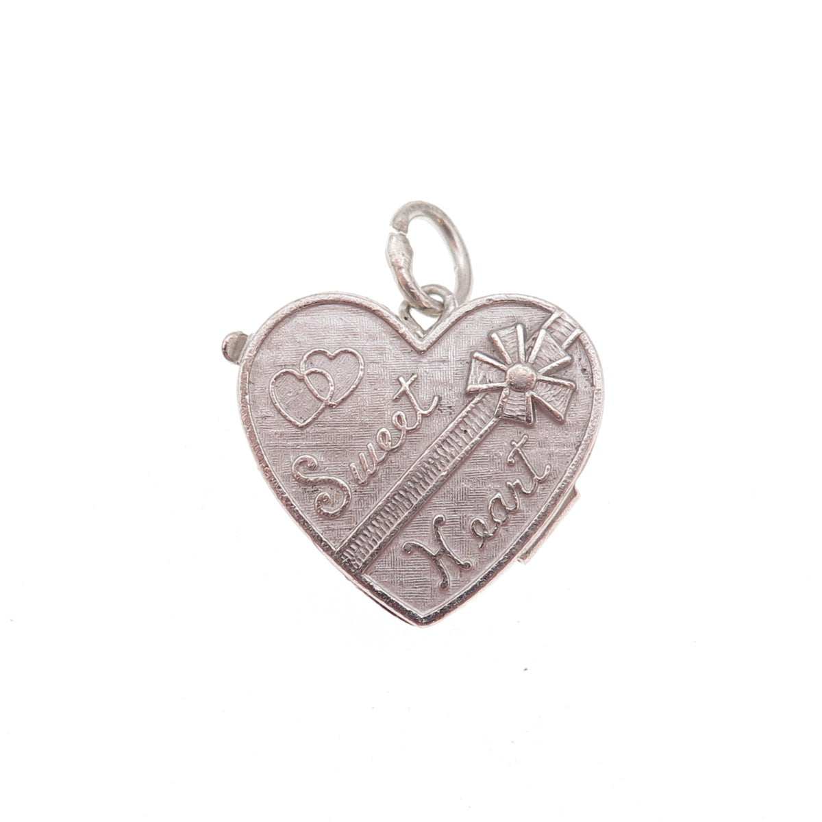 Wells 925 Sterling Silver Vintage Sweet Heart Locket Charm Pendant
