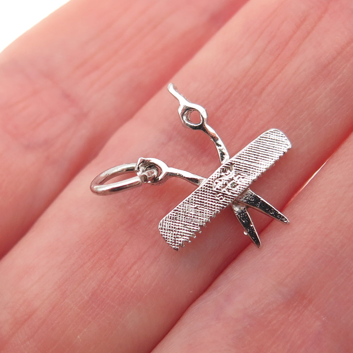 925 Sterling Silver Vintage Comb & Scissors Mini Charm Pendant