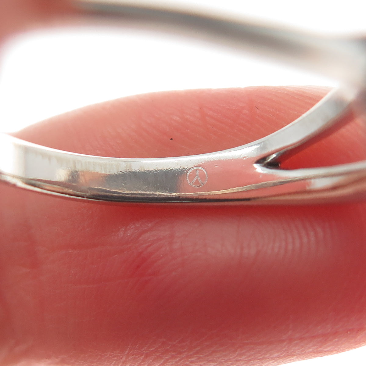 925 Sterling Silver Real Round-Cut Diamond Bypass Ring Size 8.25