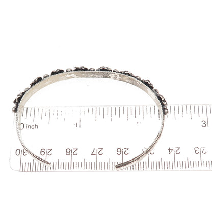Silver Cloud Old Pawn 925 Sterling Vintage Rose Flower Adjustable Bracelet 5.75"
