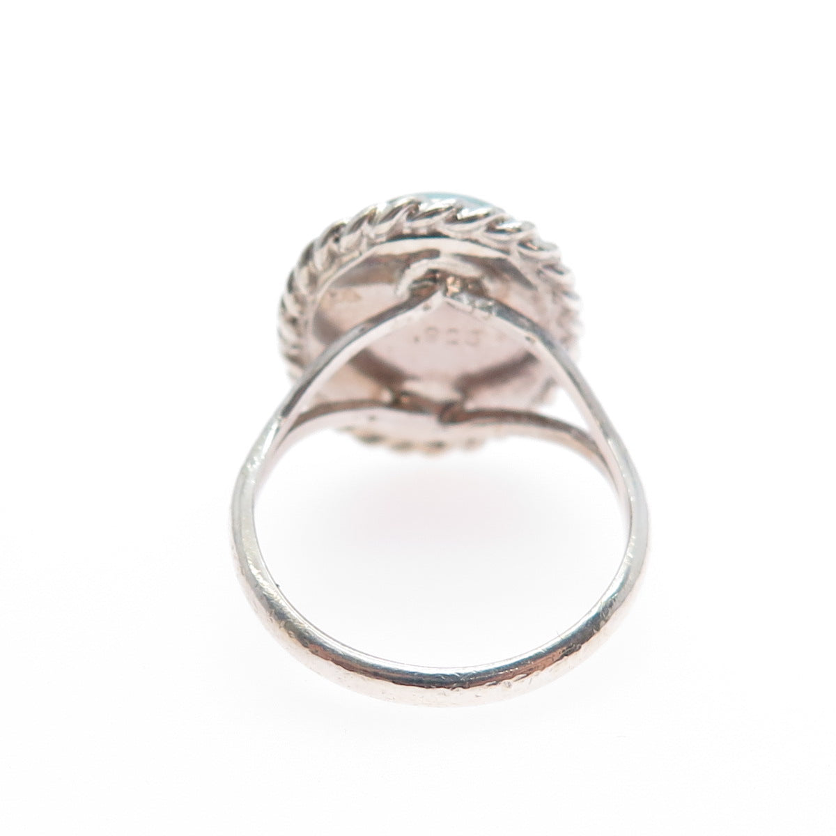 925 Sterling Silver Vintage Real Cabochon Larimar Ring Size 6.5