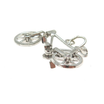 925 Sterling Silver Antique Art Deco Bicycle Minimalist Charm Pendant