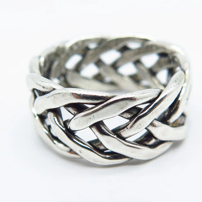 925 Sterling Silver Vintage Celtic Band Ring Size 7.25