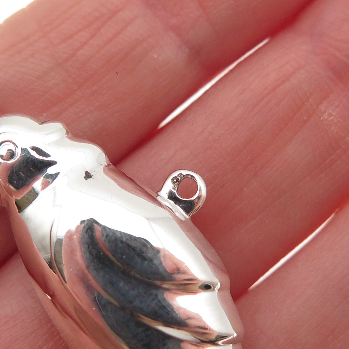 925 Sterling Silver Vintage Parrot Bird Charm Pendant