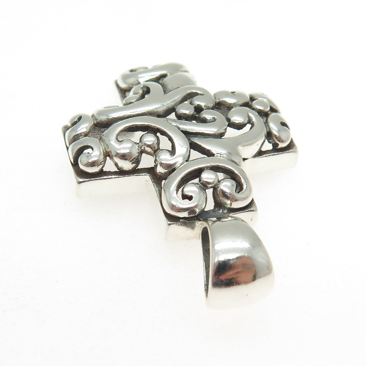 ATI 925 Sterling Silver Vintage Boho / Ethnic Cross Pendant