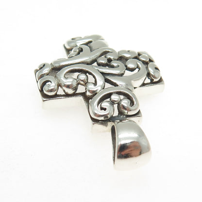 ATI 925 Sterling Silver Vintage Boho / Ethnic Cross Pendant