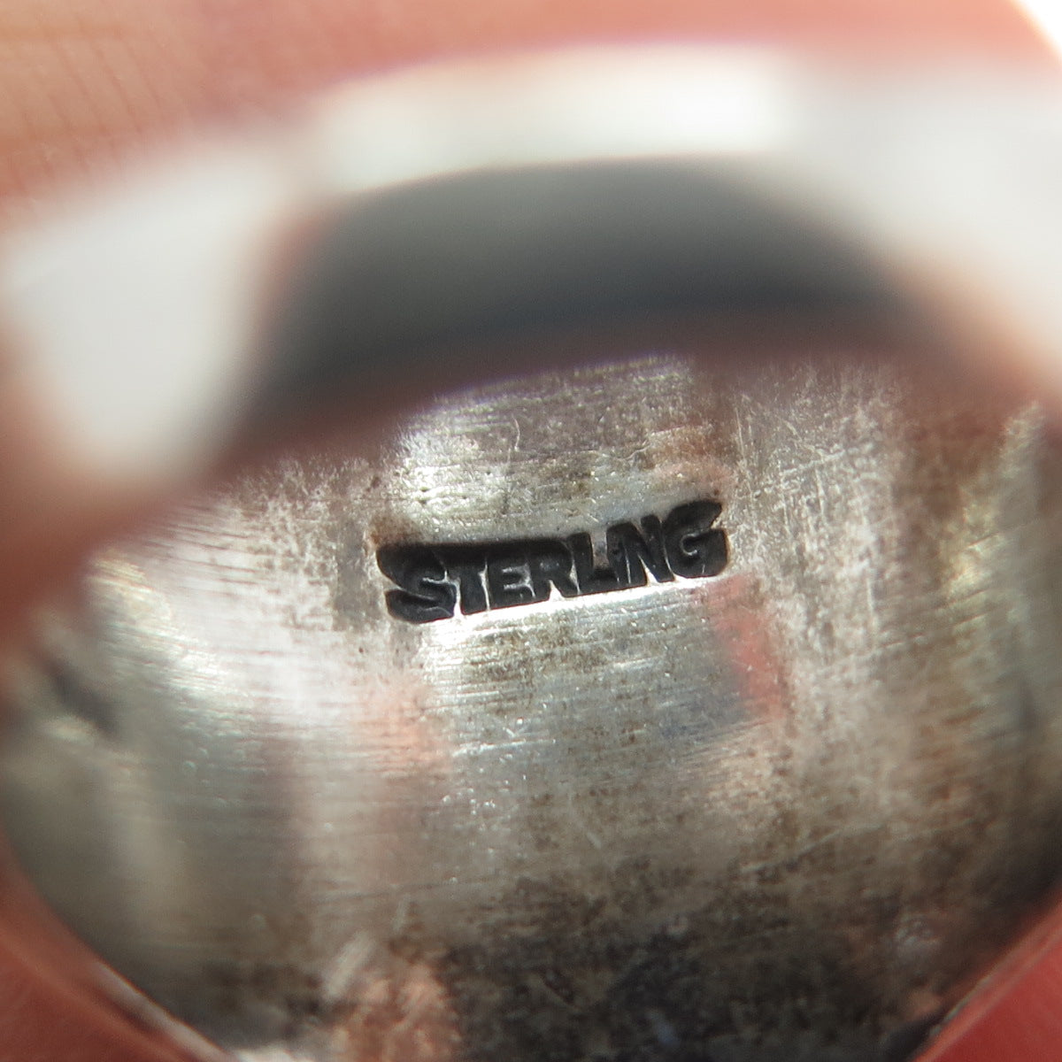 925 Sterling Silver Vintage 1953 Enamel St. Louis School Oxidized Ring Size 6.5