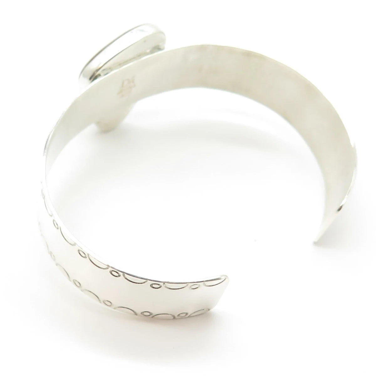925 Sterling Silver Vintage Jay King Desert Rose Fossil Tribal Cuff Bracelet 7"