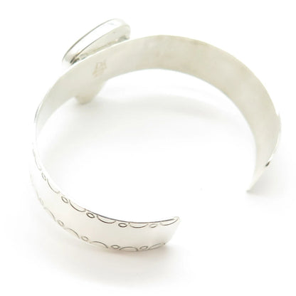 925 Sterling Silver Vintage Jay King Desert Rose Fossil Tribal Cuff Bracelet 7"