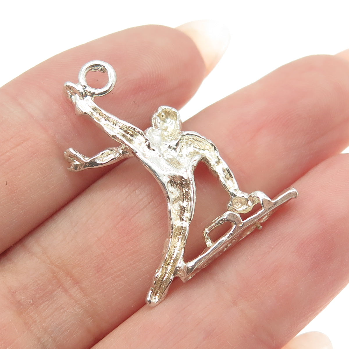 925 Sterling Silver Vintage Athlete / Gymnast 3D Pendant