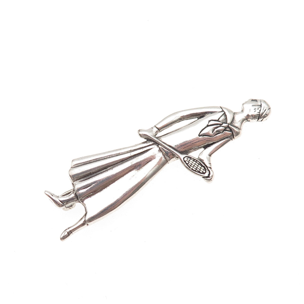 MFA Museum of Fine Arts 925 Sterling Silver Vintage Female Tennis Player Brooch