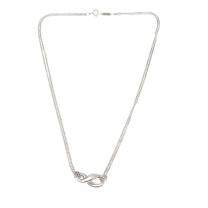 Tiffany & Co. 925 Sterling Silver Vintage Infinity Double Chain Necklace 16"