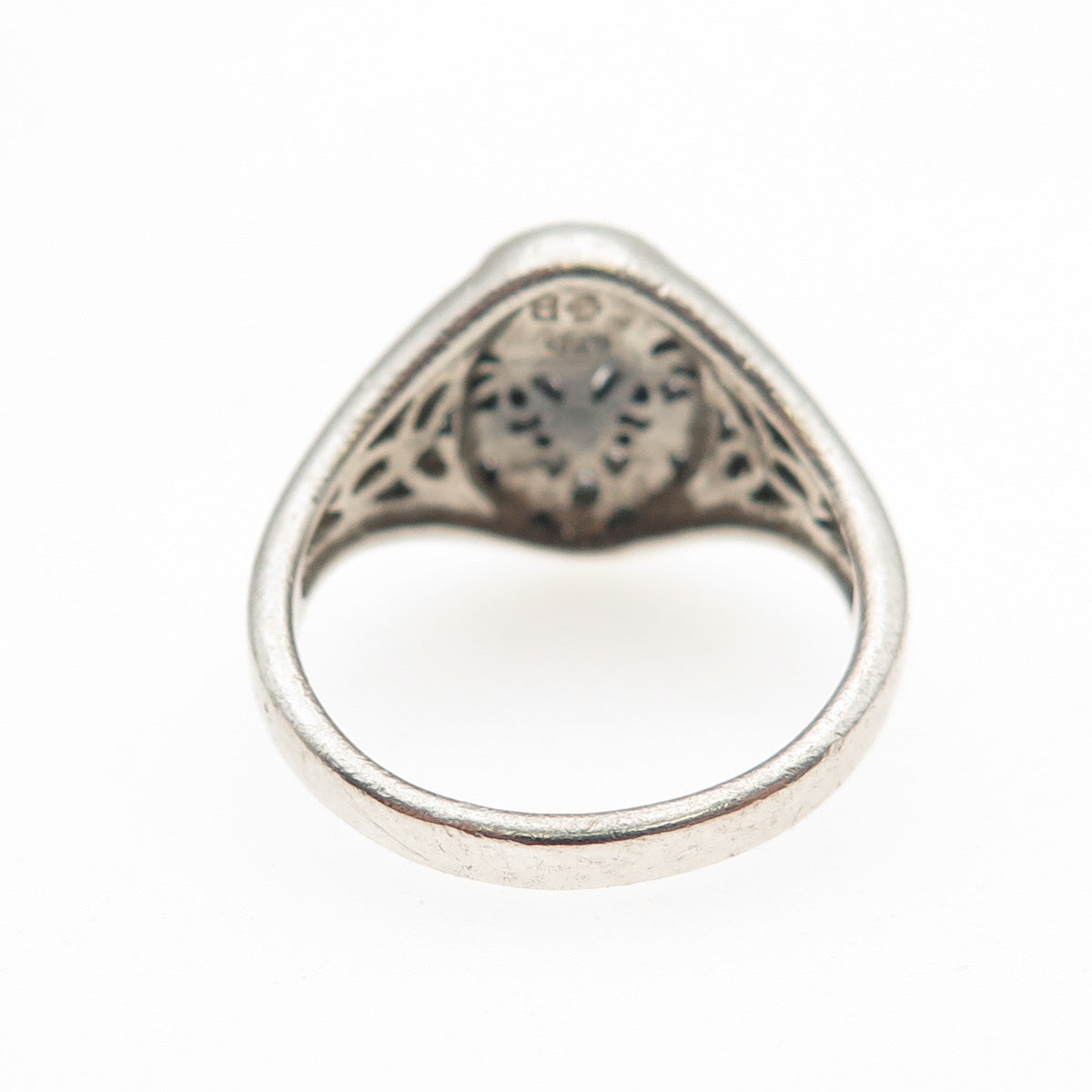BLING 925 Sterling Vintage Celtic Night Day Sun Moon Tree of Life Ring Size 6