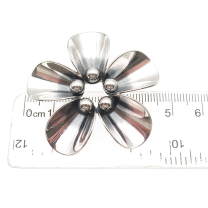 Niels Erik From 925S Sterling Silver Vintage Denmark Modernist Floral Pin Brooch