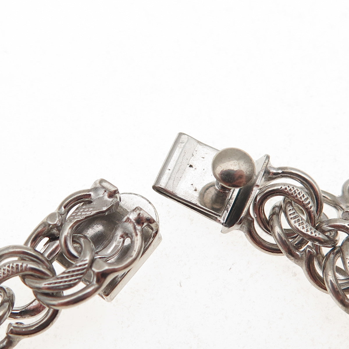 925 Sterling Silver Vintage Bismark Link Bracelet 7"