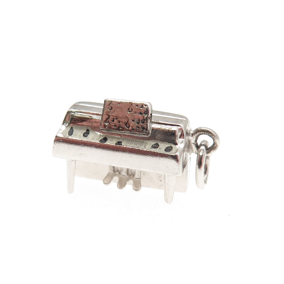 Carl Art 925 Sterling Silver Antique Art Deco Piano 3D Mini Charm Pendant