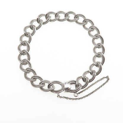 FORSTNER 925 Sterling Silver Vintage Double Curb Link Bracelet 6.75"