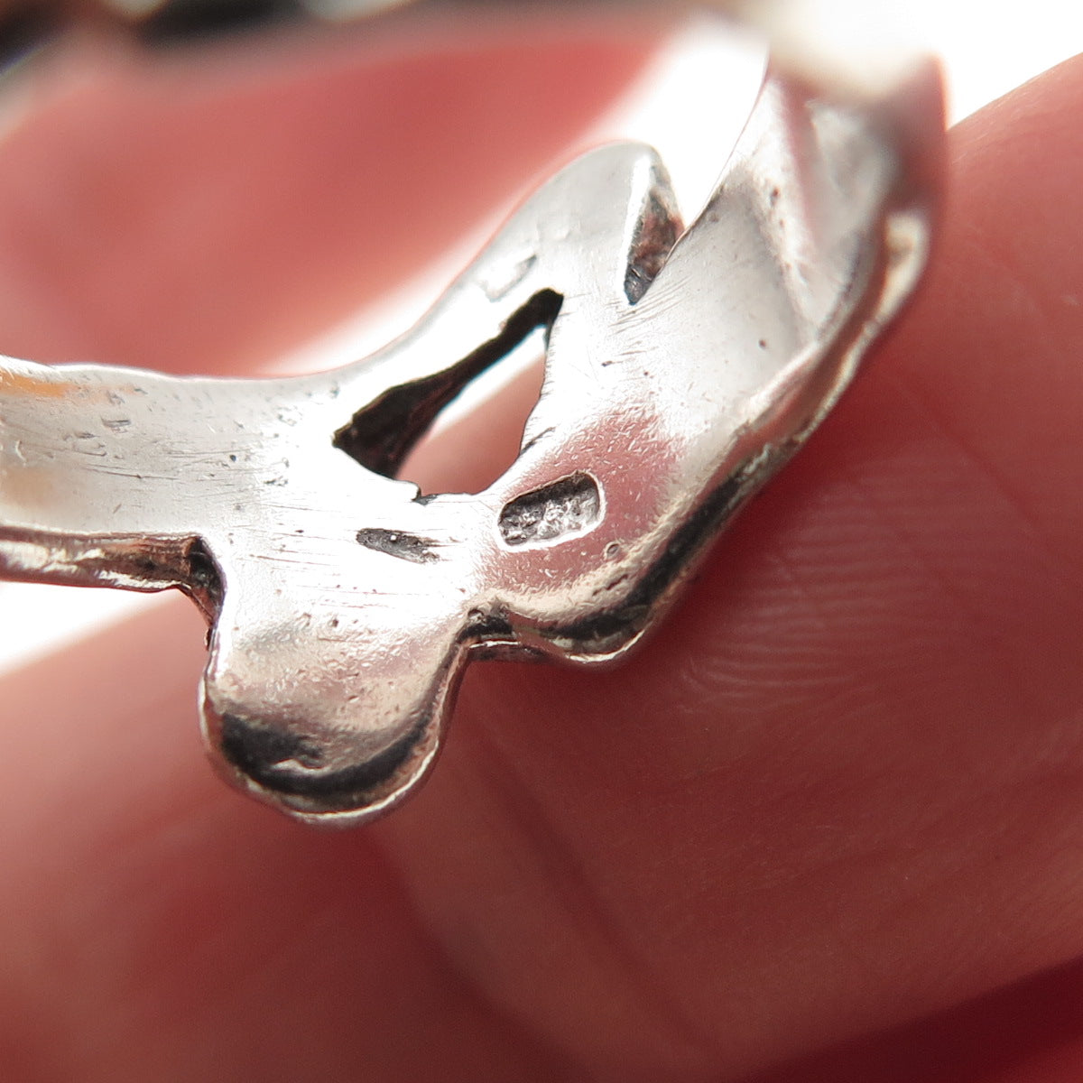 925 Sterling Silver Vintage Erotic Scene Oxidized Band Ring Size 5.75