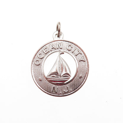 Danecraft 925 Sterling Silver Vintage Ocean City NJ Sailboat Charm Pendant