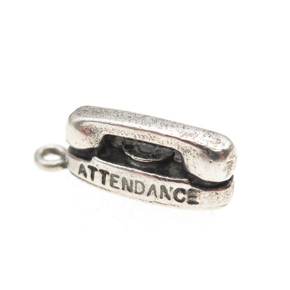Balfour Sterling Silver Vintage Princess Attendance Phone 3D Mini Charm Pendant