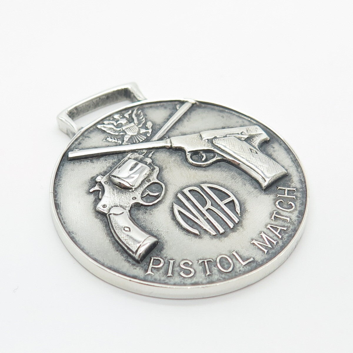 925 Sterling Silver Vintage Bailey Banks & Biddle "Pistol Match" Pendant