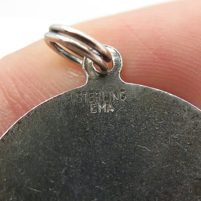 925 Sterling Silver Antique Art Deco St. Gerard Majella Religious Pendant