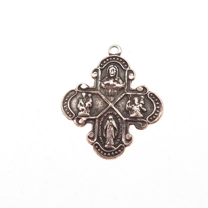 Tru-Kay 925 Sterling Silver Vintage 4-Way Cross Oxidized Charm Pendant