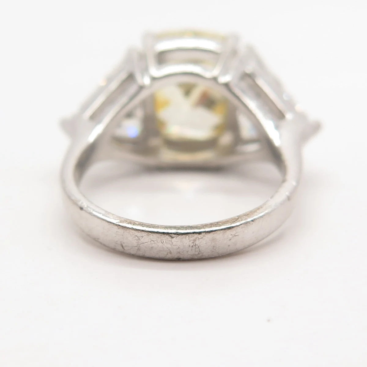 925 Sterling Silver White & Lemon C Z Ring Size 6.25