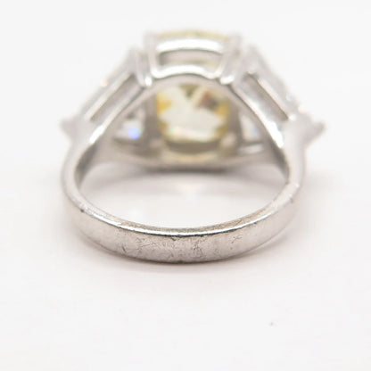 925 Sterling Silver White & Lemon C Z Ring Size 6.25