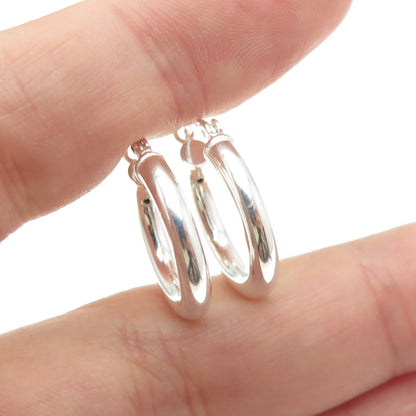 925 Sterling Silver Tube Hoop Earrings