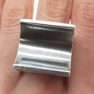 925 Sterling Silver Vintage 2003 PS London Modernist Oxidized Ring Size 11