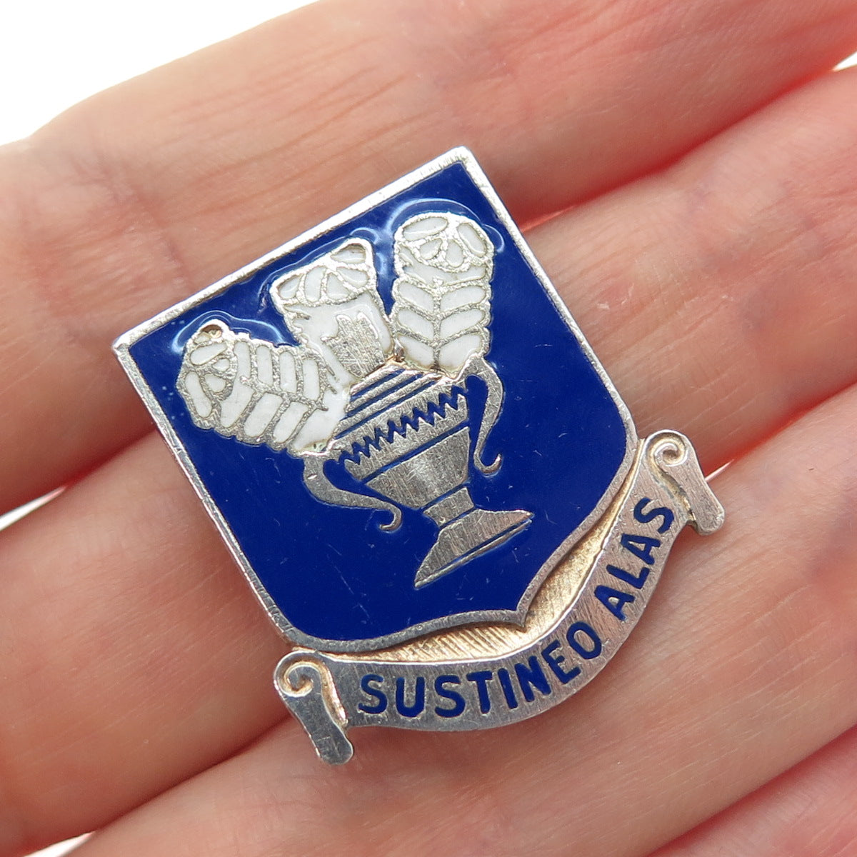 N.S. Meyer Inc Sterling Antique WWII Enamel Air Corps Technical School Brooch