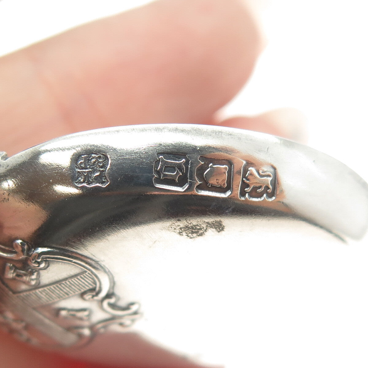PAGE KEEN & PAGE 925 Sterling Silver Antique 1917 London Pelican Plymouth Spoon