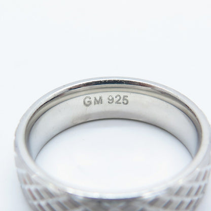 925 Sterling Silver Cage Band Ring Size 6.75
