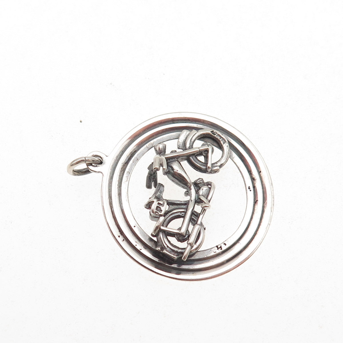 Payton Pepper & Sons 925 Sterling Silver Vintage 1969 Birmingham Bicycle Pendant