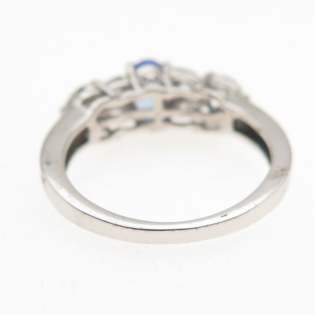Chuck Clemency 925 Sterling Silver Real Tanzanite & White Topaz Ring Size 7