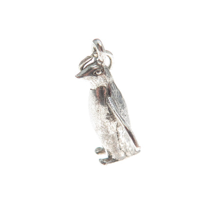 925 Sterling Silver Vintage Penguin Minimalist 3D Charm Pendant