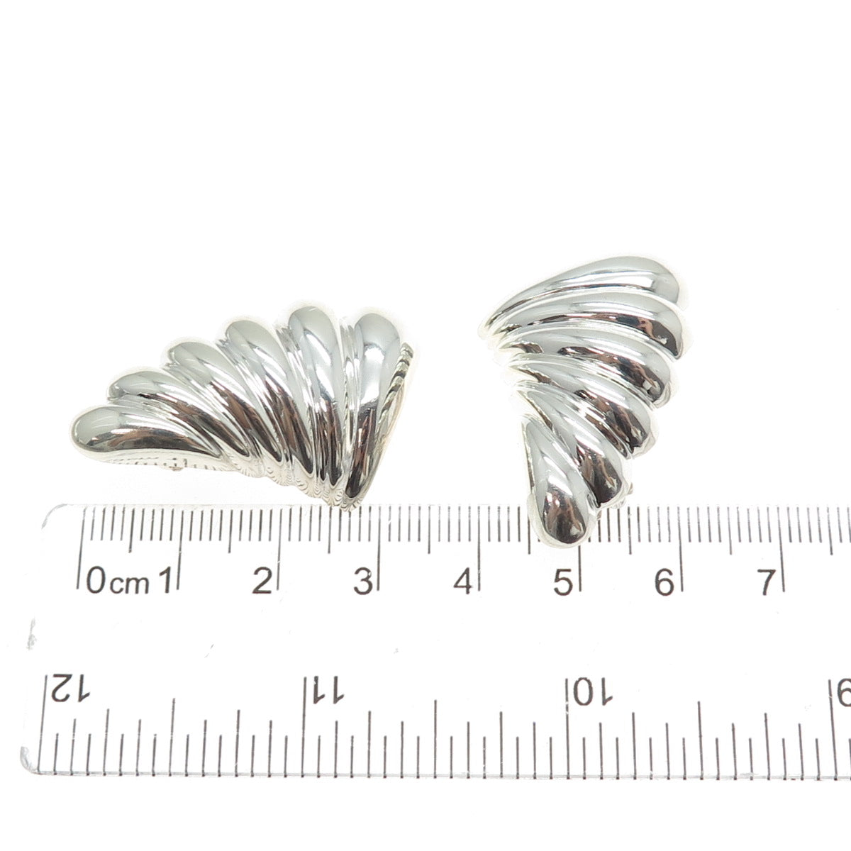 BAYANIHAN 925 Sterling Silver Vintage Modernist Butterfly Wings Clip On Earrings
