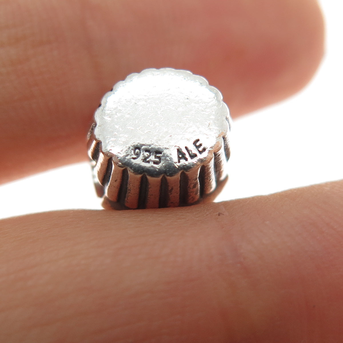 PANDORA 925 Sterling Silver & Gold Sweet Cupcake Slide Bead Charm