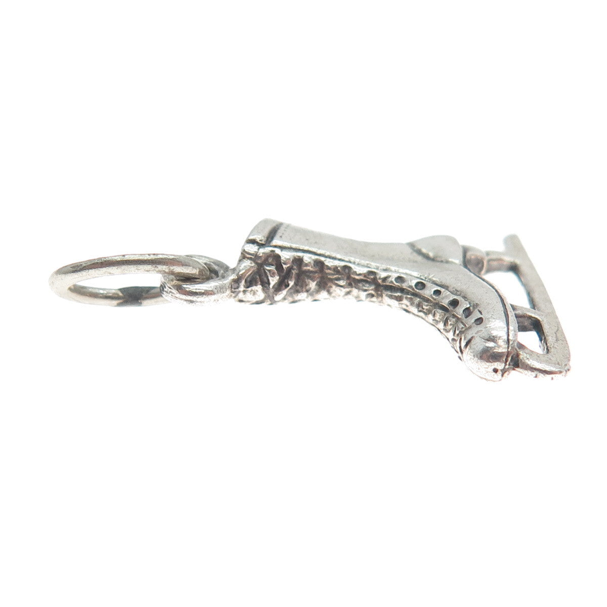 925 Sterling Silver Antique Ice Skating Shoe 3D Charm Pendant