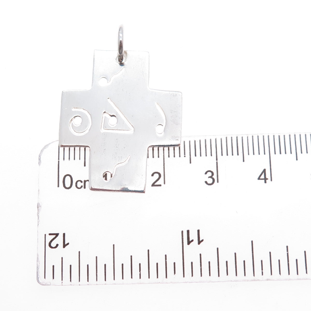 925 Sterling Silver Vintage Ethnic Symbol Cross Charm Pendant