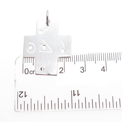 925 Sterling Silver Vintage Ethnic Symbol Cross Charm Pendant