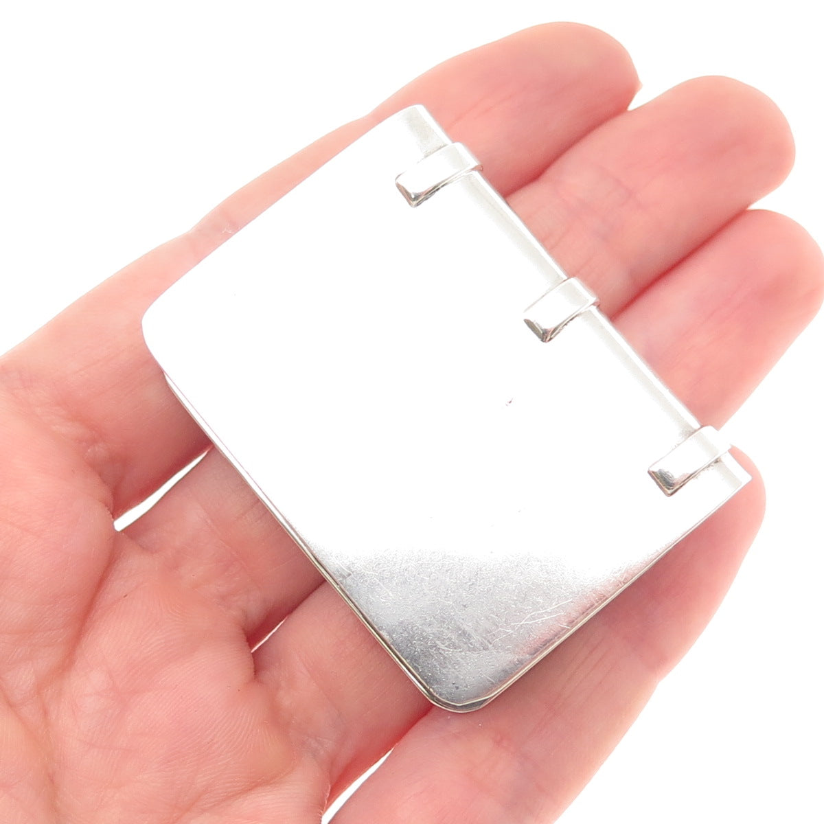 925 Sterling Silver Vintage Mexico Engraved Matanzas Book Pill / Snuff Box