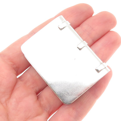 925 Sterling Silver Vintage Mexico Engraved Matanzas Book Pill / Snuff Box