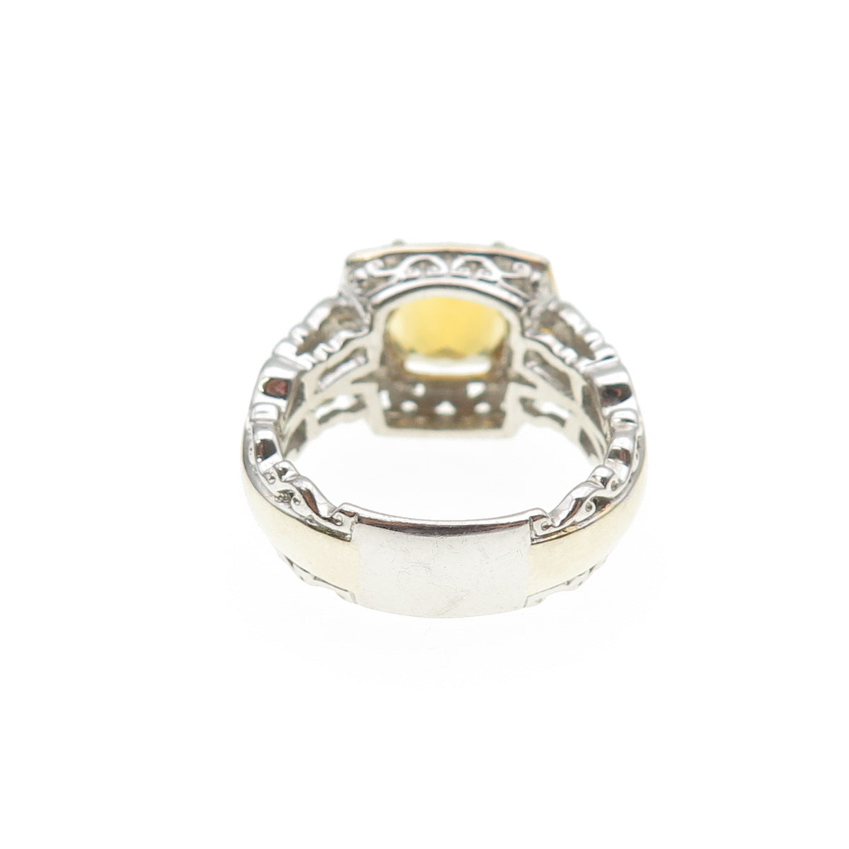 MICHAEL VALITUTTI Gems En Vogue 925 Sterling 2-Tone Real Citrine Ring Size 6.25