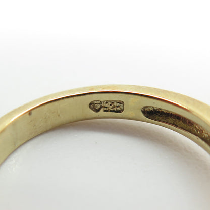 925 Sterling Silver Gold Plated Princess-Cut Shaped C Z Ring Size 6