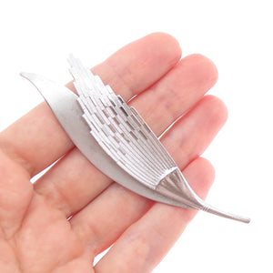 BEAU 925 Sterling Silver Vintage Feather Pin Brooch